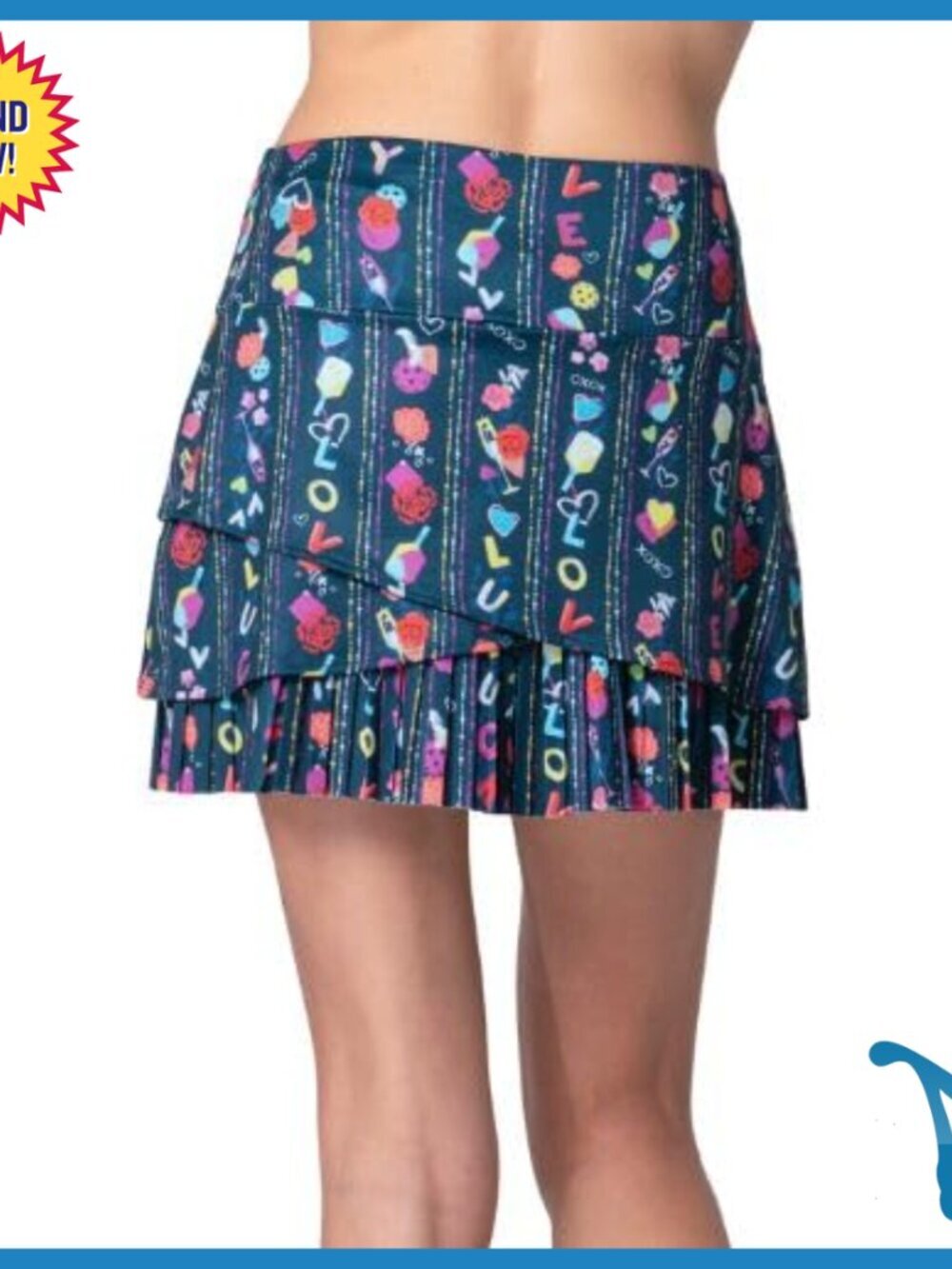 Active Skirt with Back Pocket, Lightweight Jersey, Tennis Golf Pickleball - Picture 3 of 6